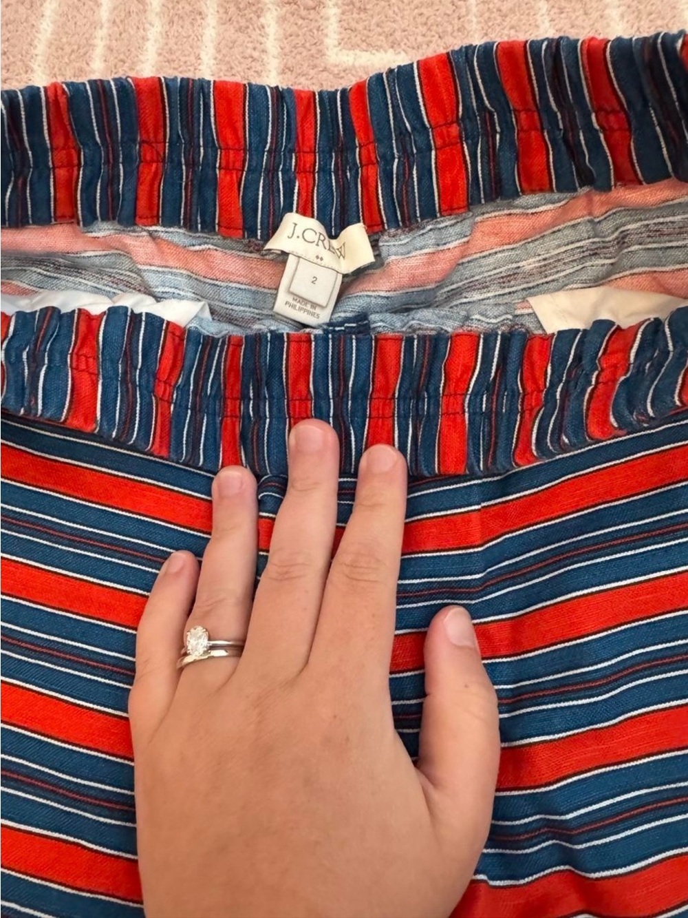 J. Crew Red and Navy Striped Athletic Shorts - Picture 3 of 4